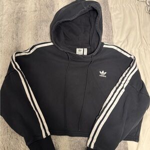 Adidas Black Cropped Hoodie